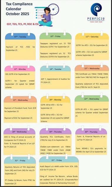 Tax Compliance Calendar - October 2025